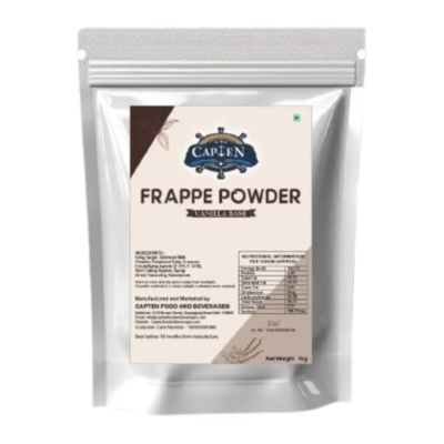 Capten Vanilla Frappe Powder 1kg | Instant Vanilla Beverage Premix for Cold Coffee, Frappe & Milkshakes | Café & Home Use