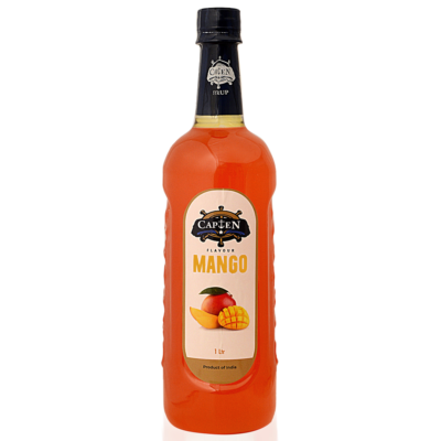 CAPTEN Mango Syrup | 1L Bottle, Mixer for Fruit Shakes, MilkShakes, Raas, Falooda, Mocktails, Cocktails, Drinks, Juices, Beverages