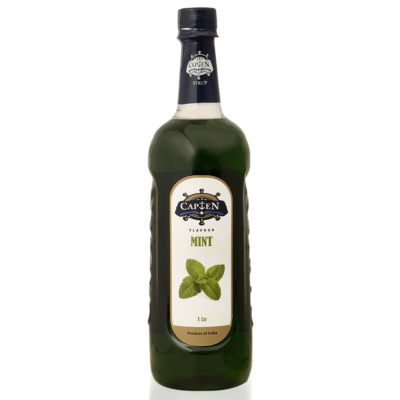 CAPTEN Mint Flavoured Syrup 1L | Suitable For Mocktails, Cocktails, Party Juices, Beverages | Non Alcoholic | Summer Drink Mix