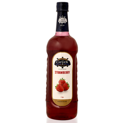 CAPTEN Strawberry Syrup 1L | Authentic Strawberry Flavor for Mocktails, Cocktails, Lemonades, Iced Teas & More | 35+ Flavours