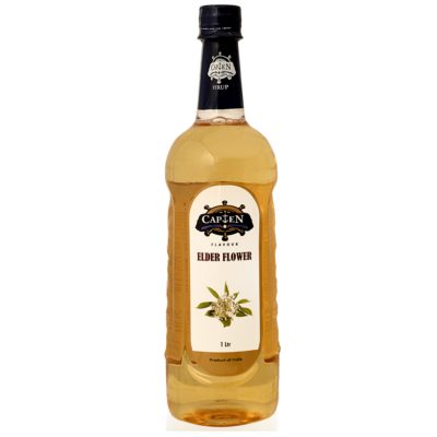 CAPTEN Elder Flower Mocktail Syrup 1L | Mixer for Mocktails, Cocktails, Drinks, Juices, Beverages | Non Alcoholic Mix Bottle