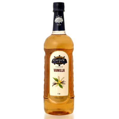 CAPTEN Vanilla Syrup For Coffee, Milkshake, Frappe, Cold-Coffee, Pancakes, Beverages & More | Concentrated Syrup | Ready To Mix 1L
